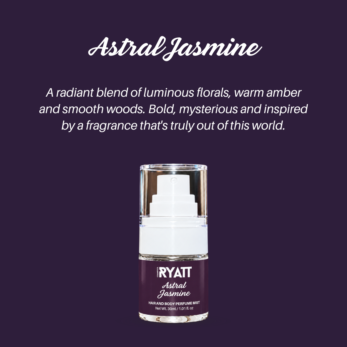Ryatt Cosmetics 30ml Hair and Body Perfume Mist