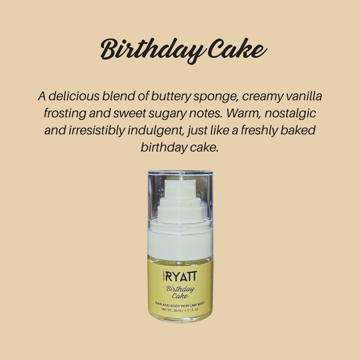 Ryatt Cosmetics 30ml Hair and Body Perfume Mist