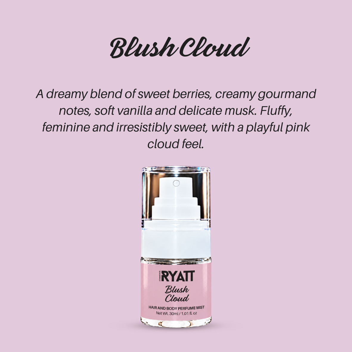 Ryatt Cosmetics 30ml Hair and Body Perfume Mist