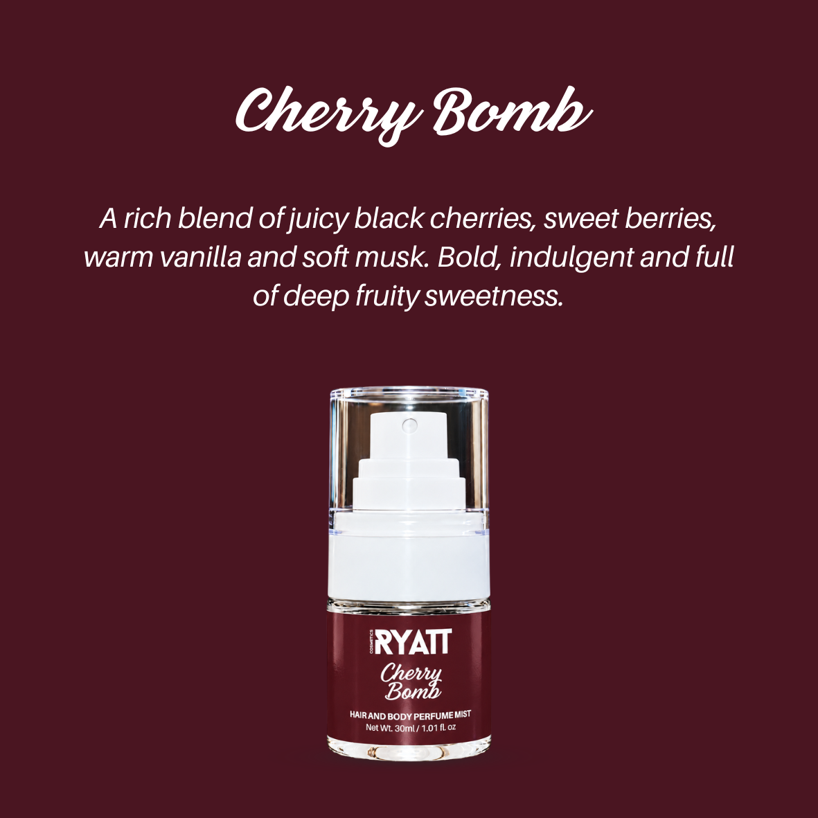 Ryatt Cosmetics 30ml Hair and Body Perfume Mist