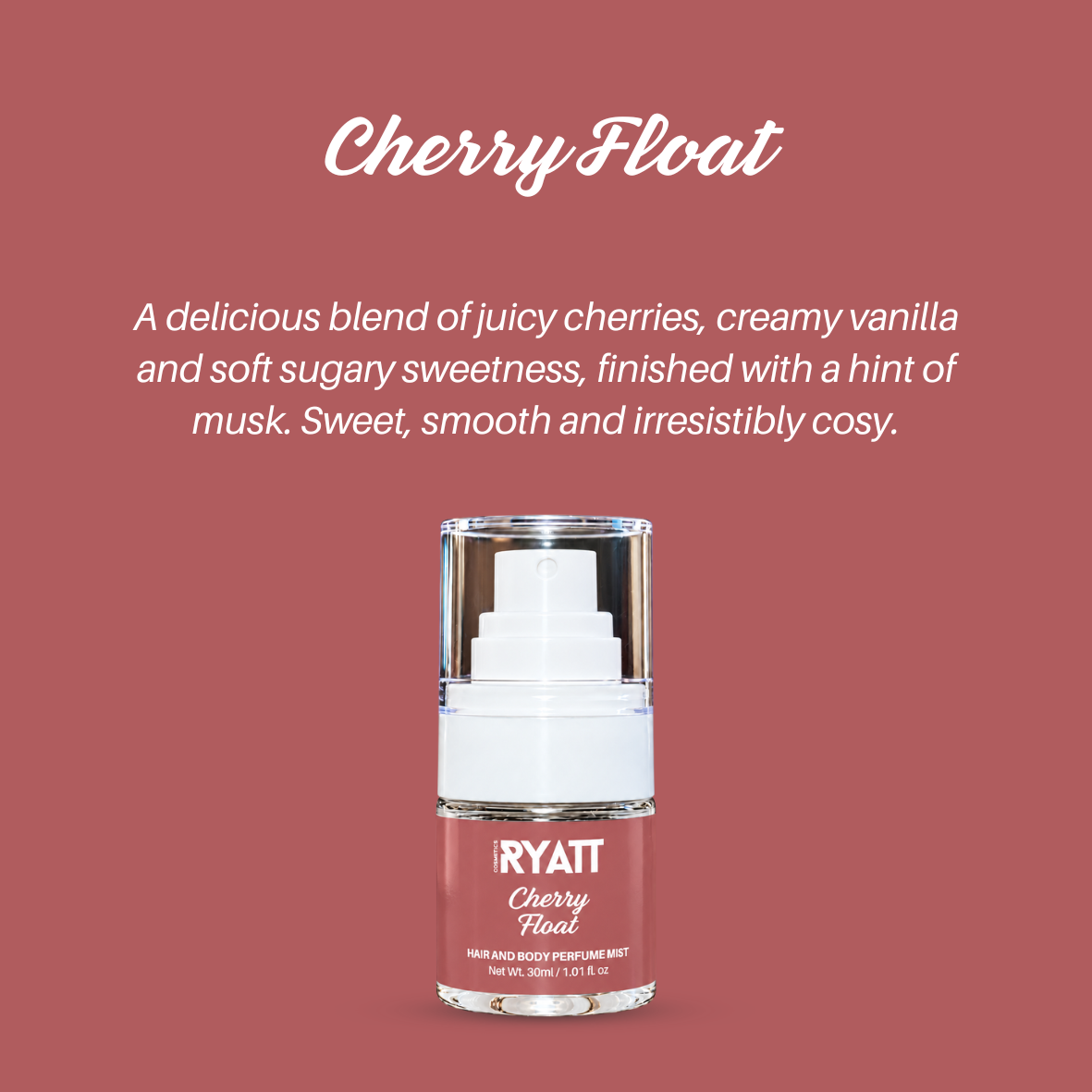 Ryatt Cosmetics 30ml Hair and Body Perfume Mist