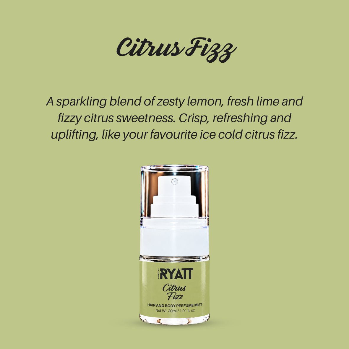 Ryatt Cosmetics 30ml Hair and Body Perfume Mist