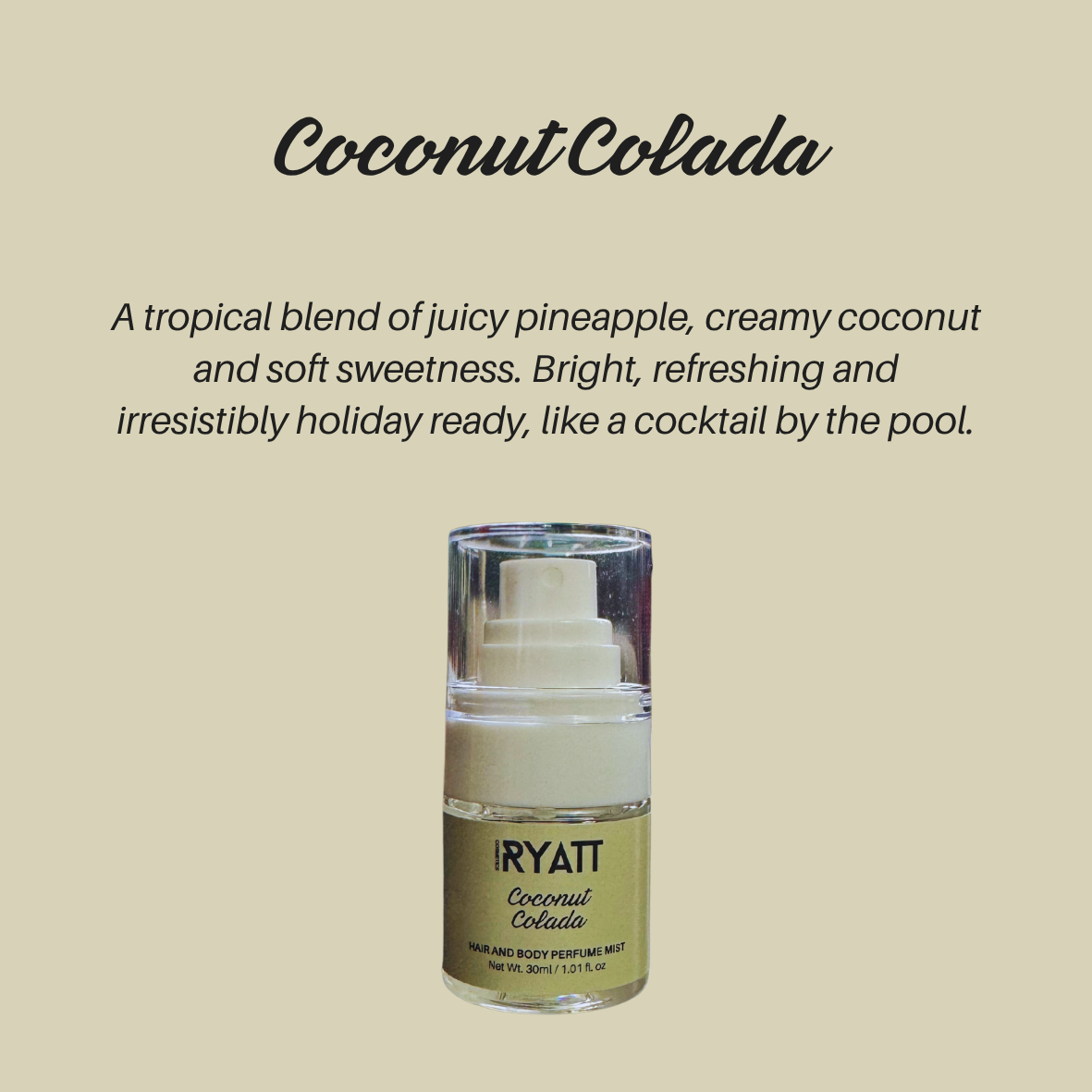 Ryatt Cosmetics 30ml Hair and Body Perfume Mist