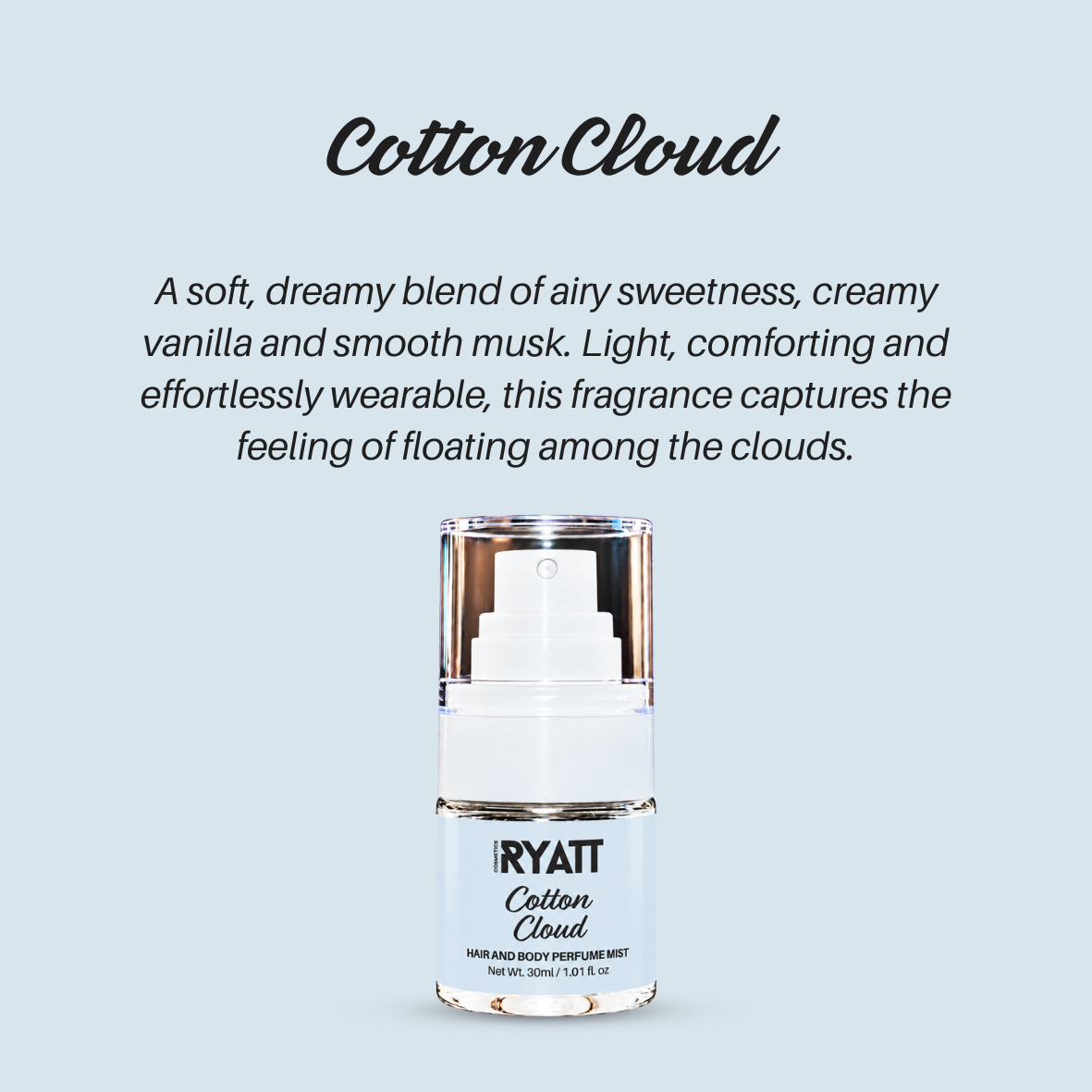 Ryatt Cosmetics 30ml Hair and Body Perfume Mist