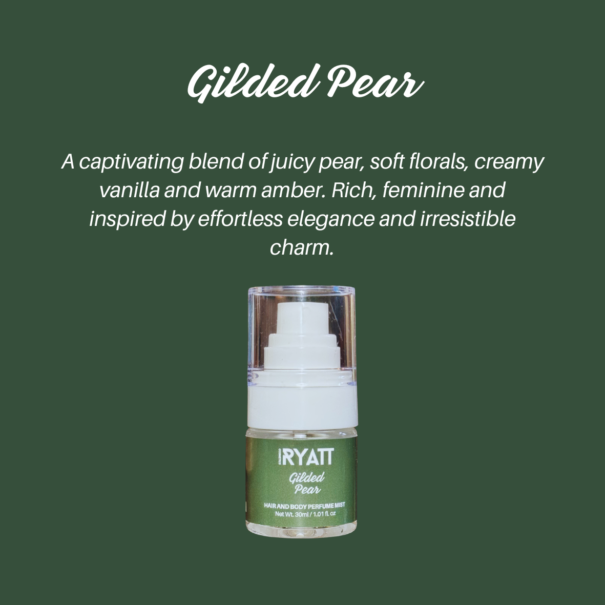 Ryatt Cosmetics 30ml Hair and Body Perfume Mist