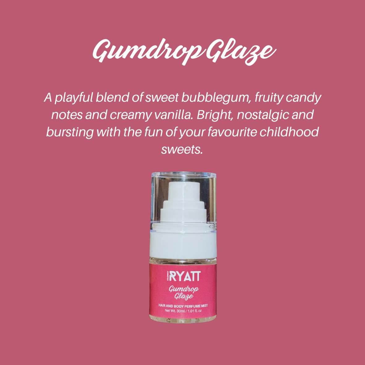 Ryatt Cosmetics 30ml Hair and Body Perfume Mist
