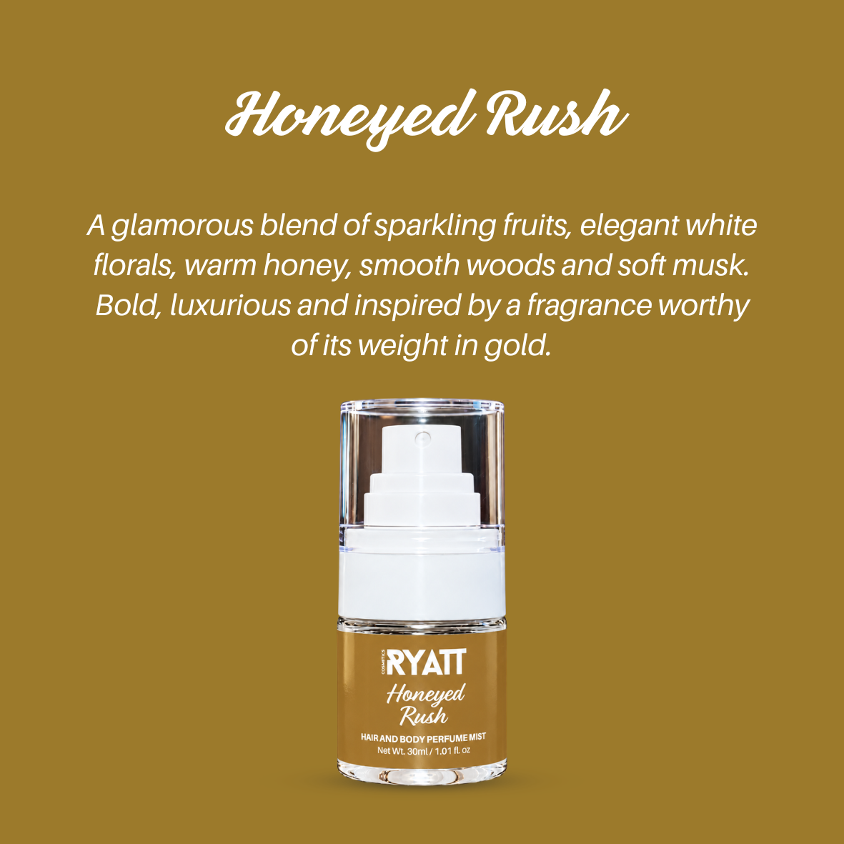 Ryatt Cosmetics 30ml Hair and Body Perfume Mist