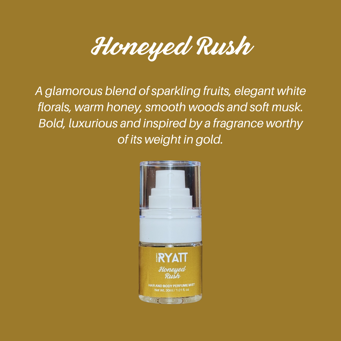 Ryatt Cosmetics 30ml Hair and Body Perfume Mist