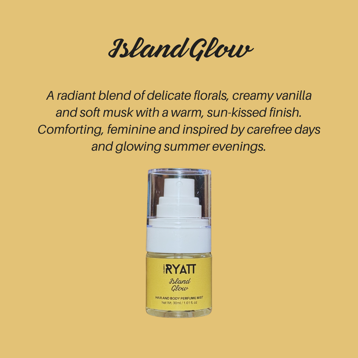 Ryatt Cosmetics 30ml Hair and Body Perfume Mist