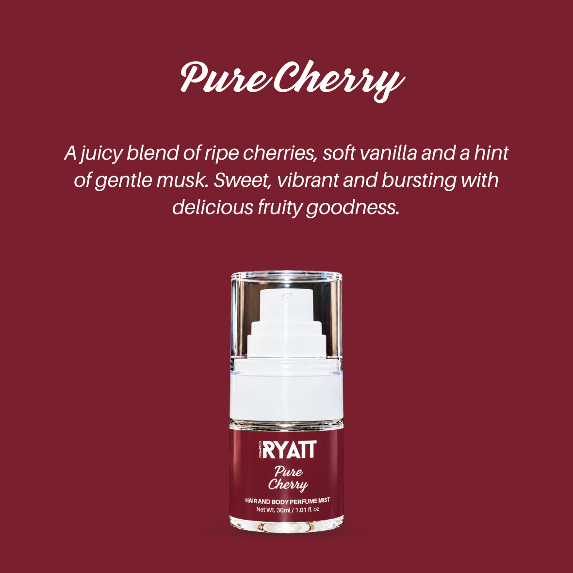 Ryatt Cosmetics 30ml Hair and Body Perfume Mist