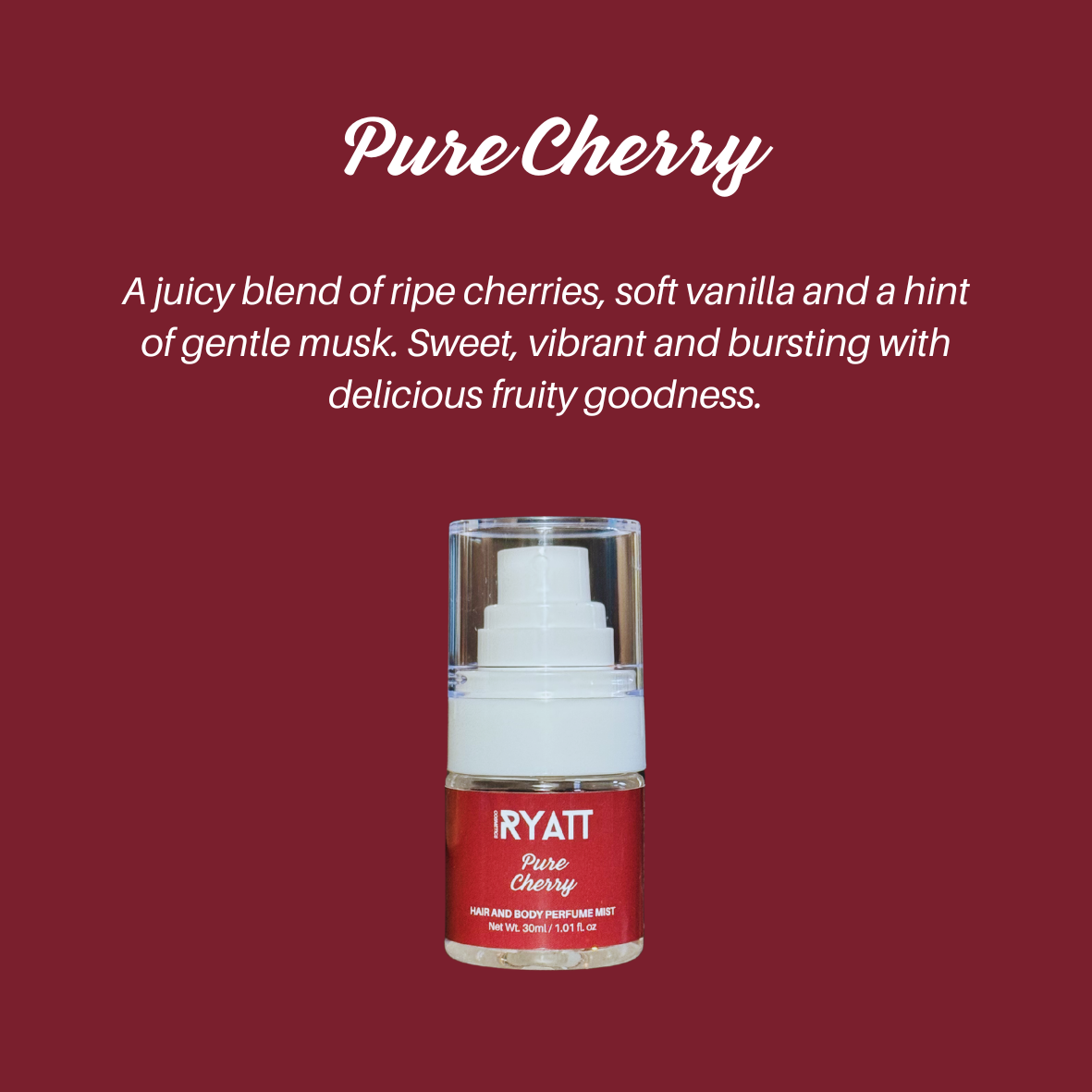 Ryatt Cosmetics 30ml Hair and Body Perfume Mist
