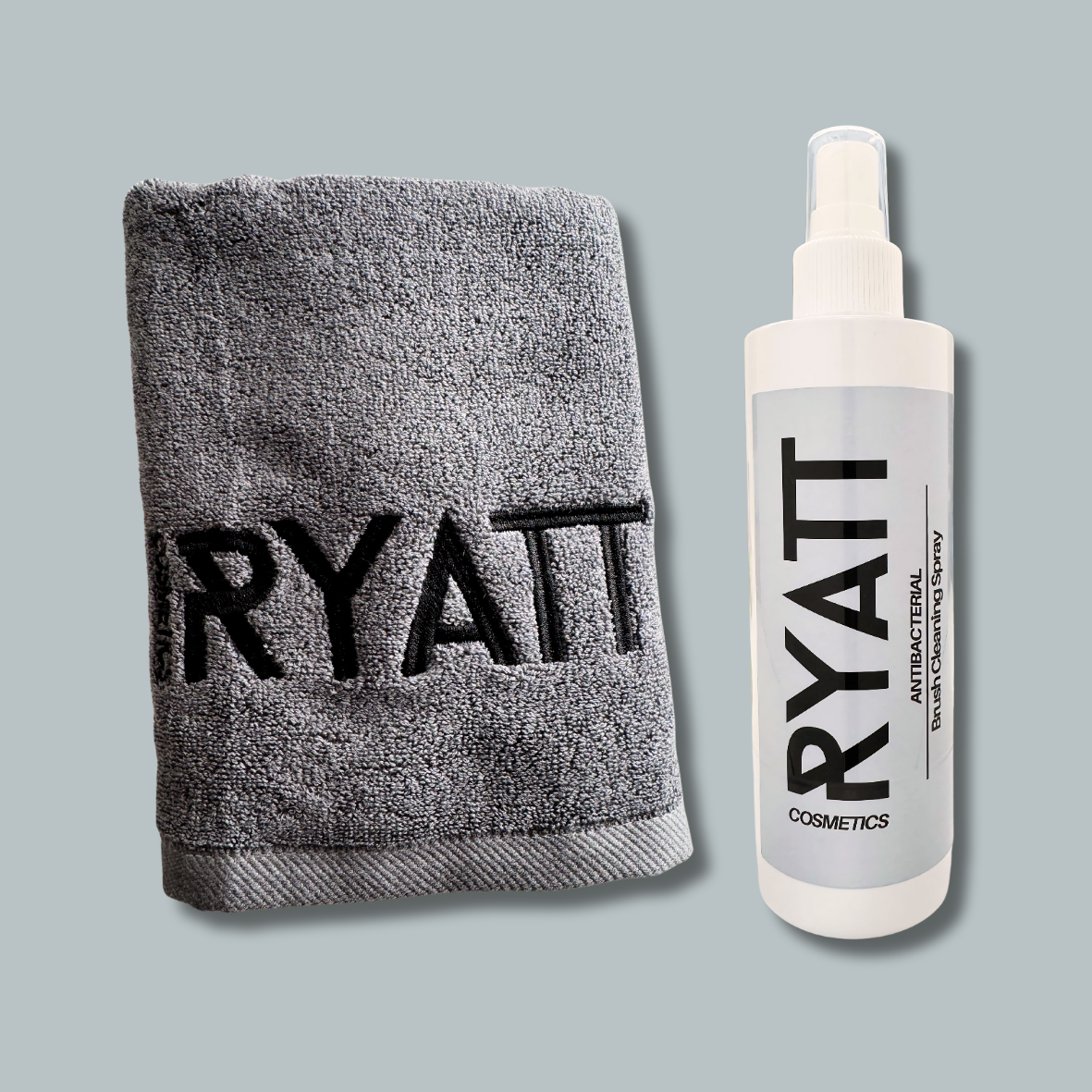 Ryatt Cosmetics 250ml Brush Cleaner Spray and Towel Bundle