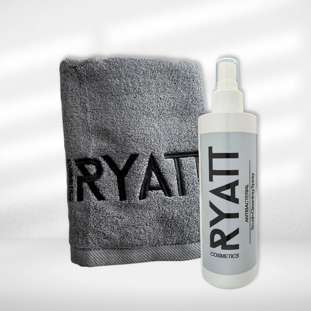 Ryatt Cosmetics 250ml Brush Cleaner Spray and Towel Bundle
