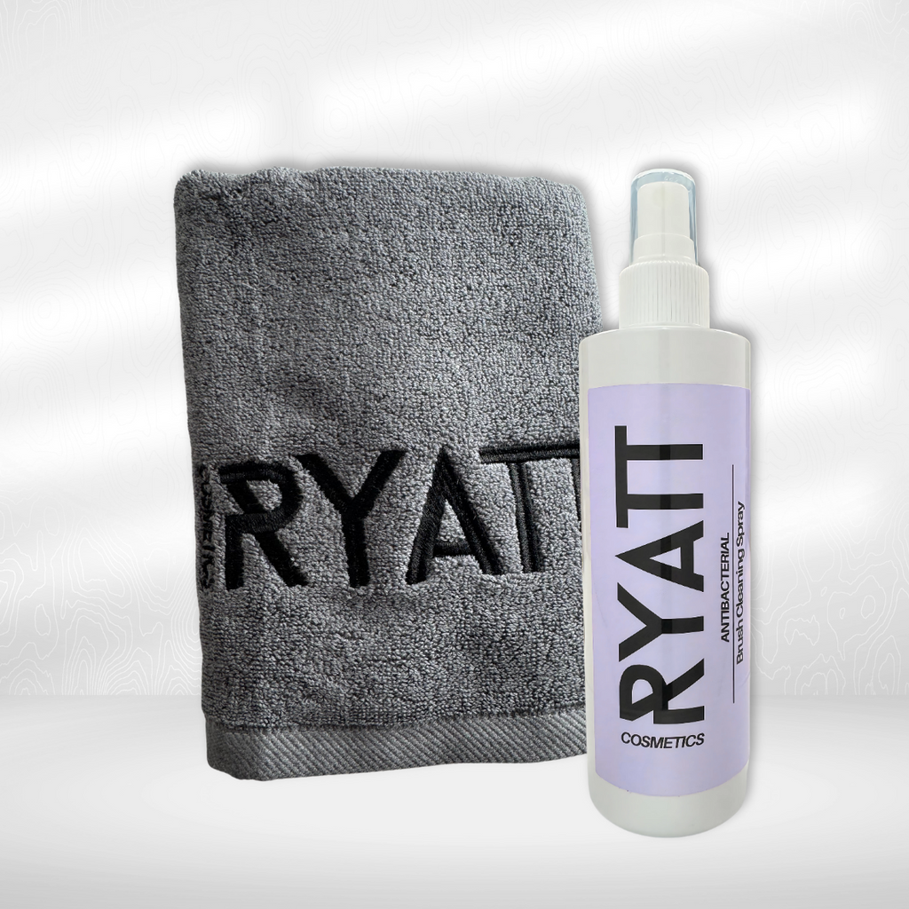 Ryatt Cosmetics 250ml Brush Cleaner Spray and Towel Bundle