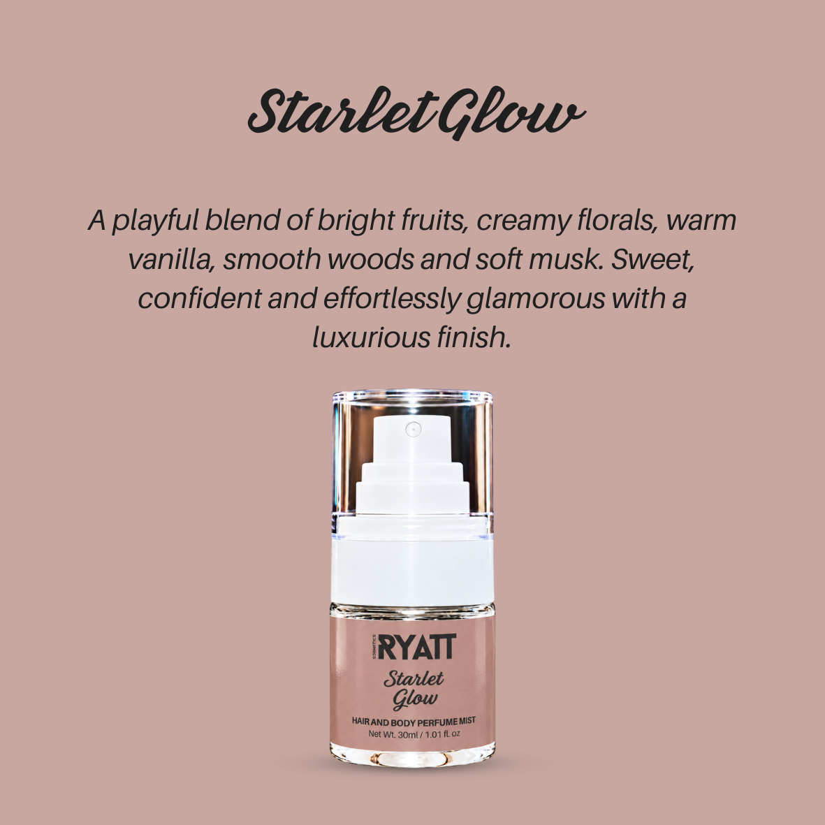 Ryatt Cosmetics 30ml Hair and Body Perfume Mist