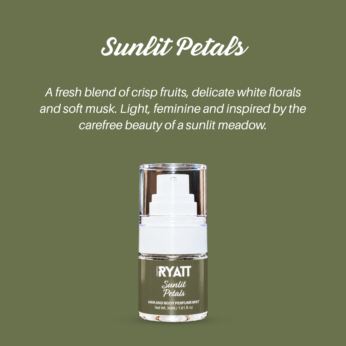 Ryatt Cosmetics 30ml Hair and Body Perfume Mist