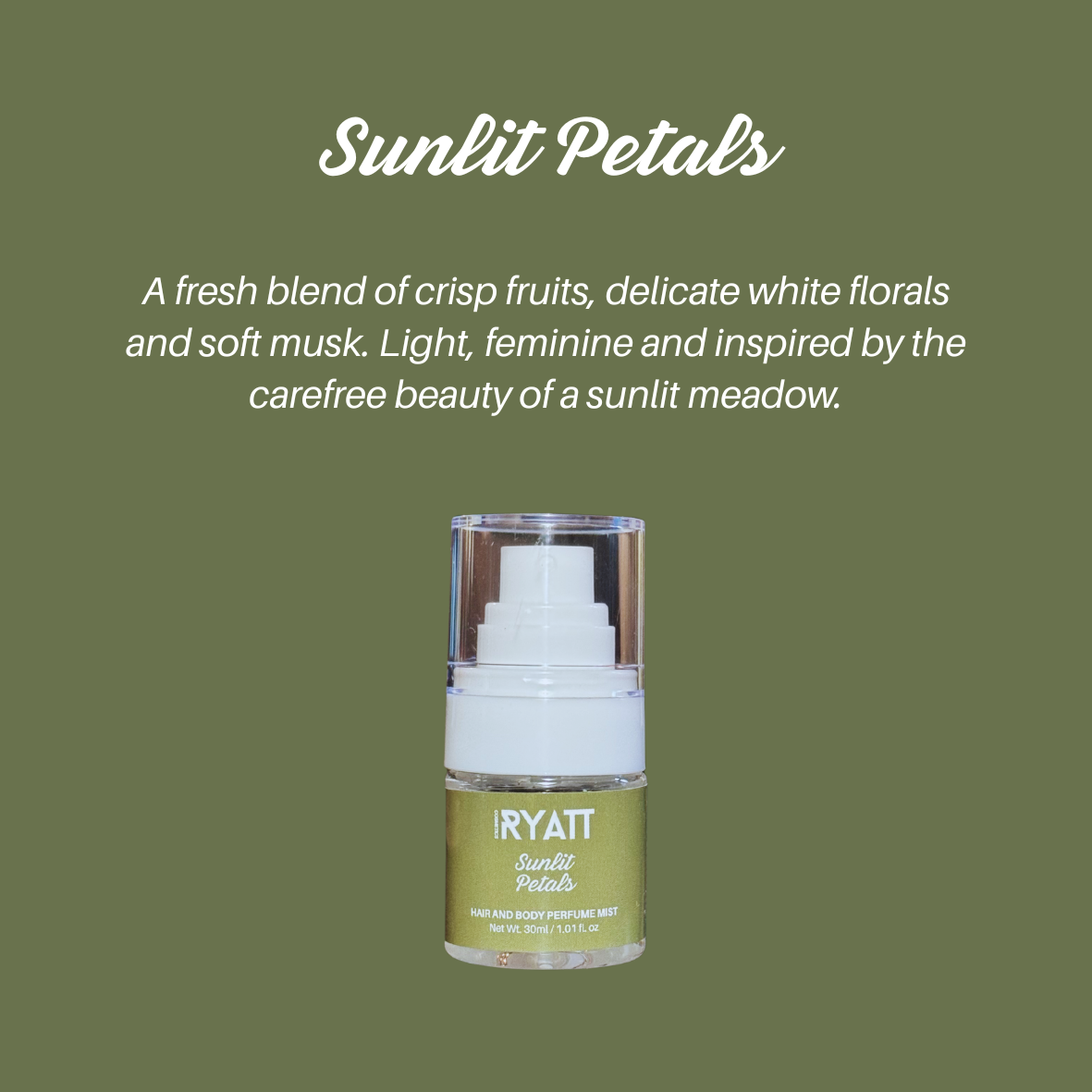 Ryatt Cosmetics 30ml Hair and Body Perfume Mist
