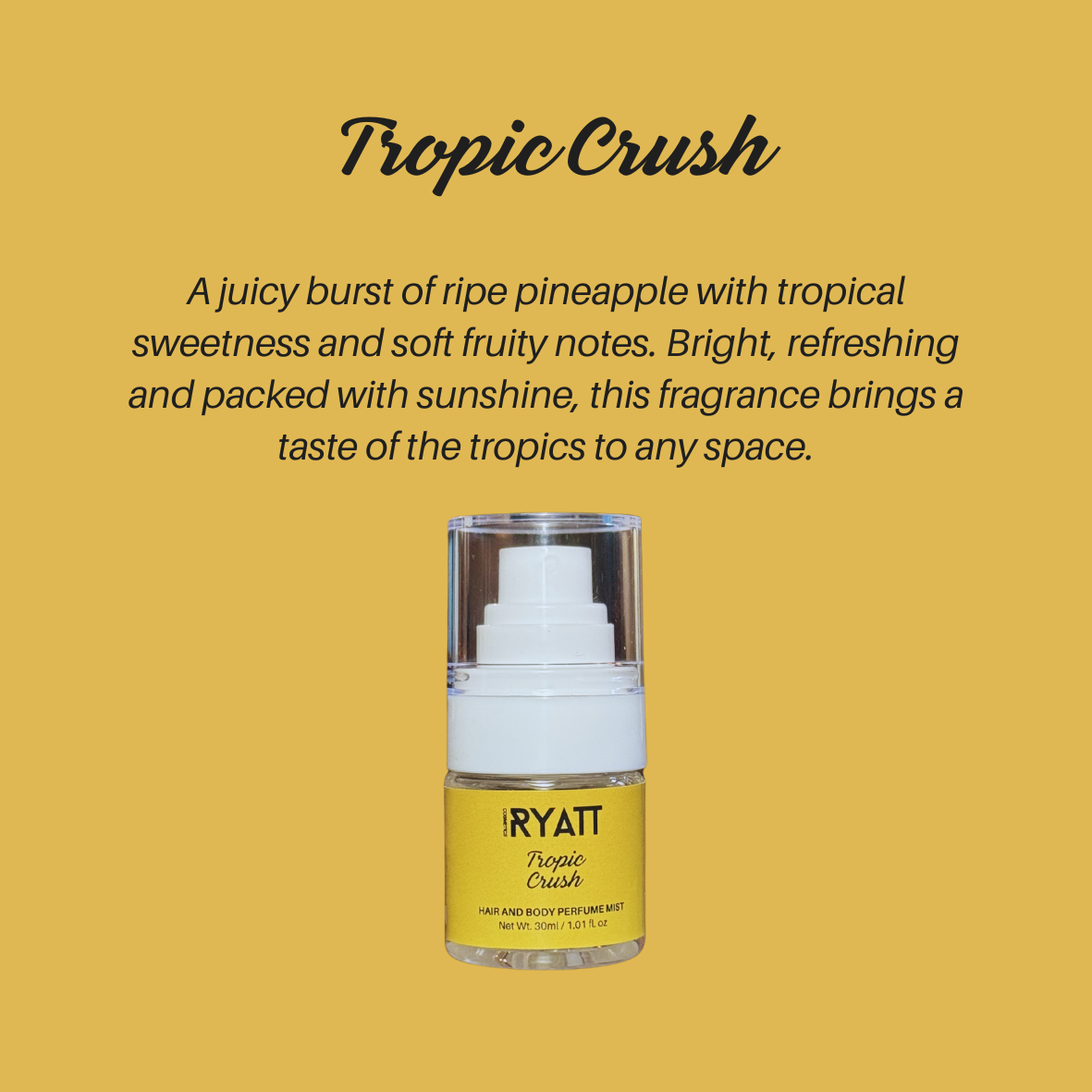 Ryatt Cosmetics 30ml Hair and Body Perfume Mist