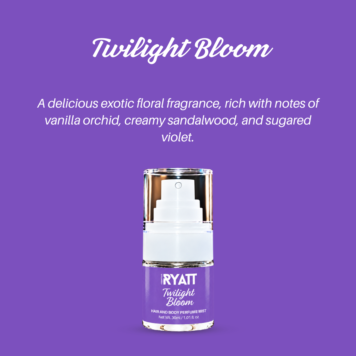 Ryatt Cosmetics 30ml Hair and Body Perfume Mist