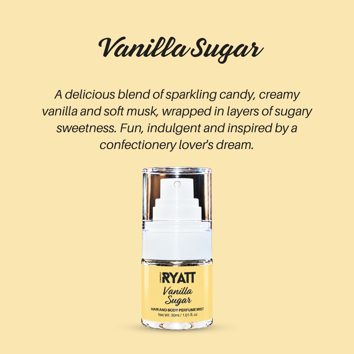 Ryatt Cosmetics 30ml Hair and Body Perfume Mist