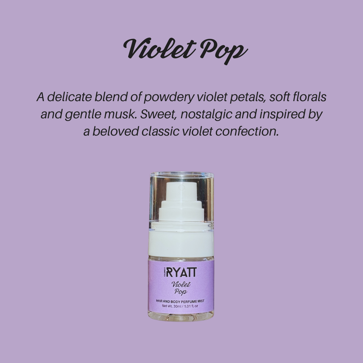Ryatt Cosmetics 30ml Hair and Body Perfume Mist