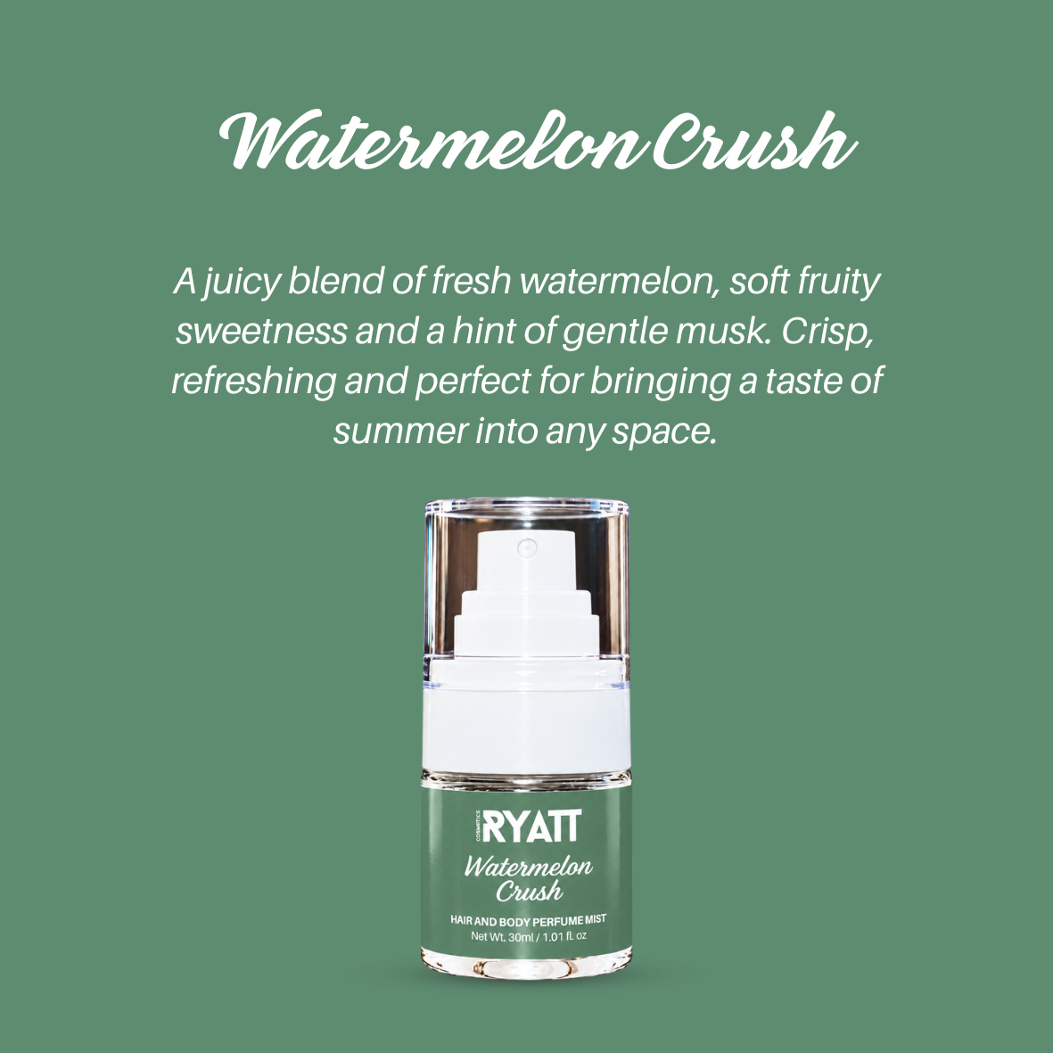 Ryatt Cosmetics 30ml Hair and Body Perfume Mist