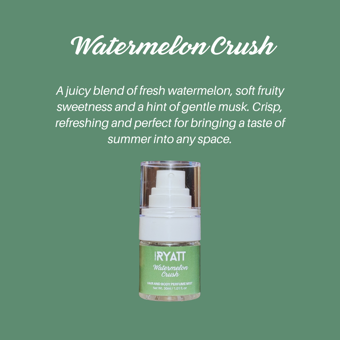 Ryatt Cosmetics 30ml Hair and Body Perfume Mist