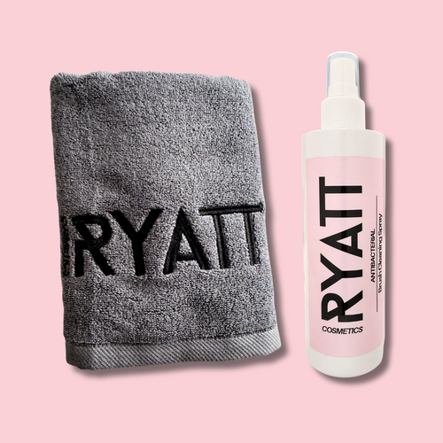 Ryatt Cosmetics 250ml Makeup Brush Cleaner Spray and Makeup Brush Cleaning Towel Bundle