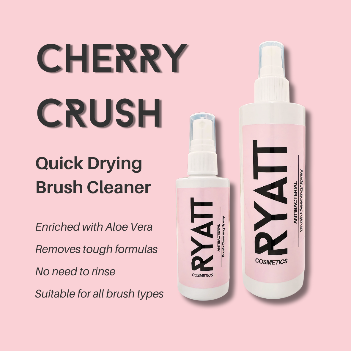 Ryatt Cosmetics quick drying makeup brush cleaning spray bottle
