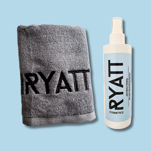 Ryatt Cosmetics 250ml Makeup Brush Cleaner Spray and Makeup Brush Cleaning Towel Bundle