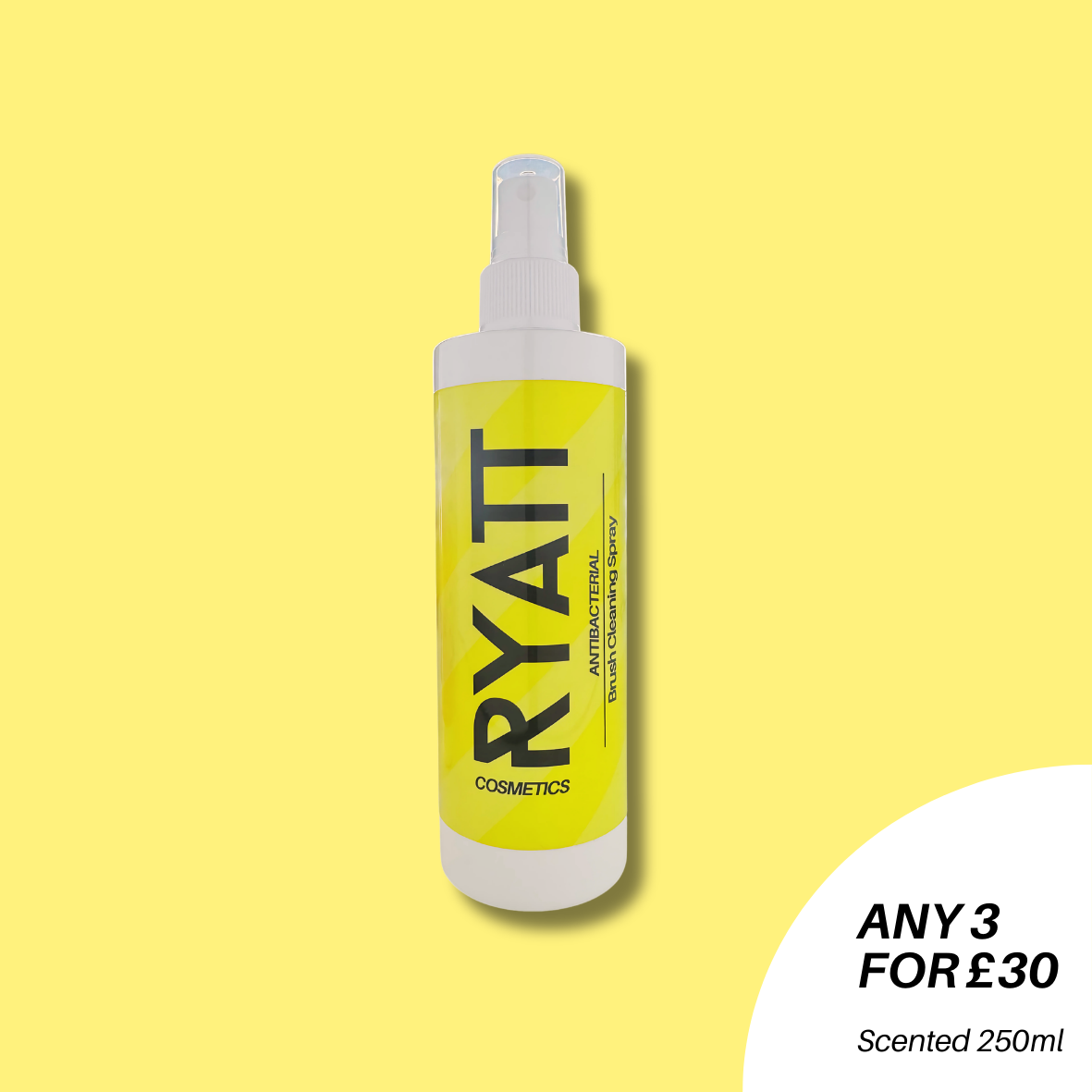 Ryatt Cosmetics quick drying makeup brush cleaner spray bottle