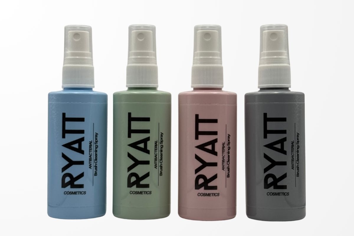 Ryatt Cosmetics Original Makeup Brush Cleaner Spray Bottles, 4 x 100ml