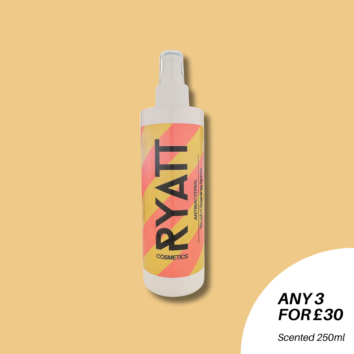 Ryatt Cosmetics quick drying makeup brush cleaner spray bottle