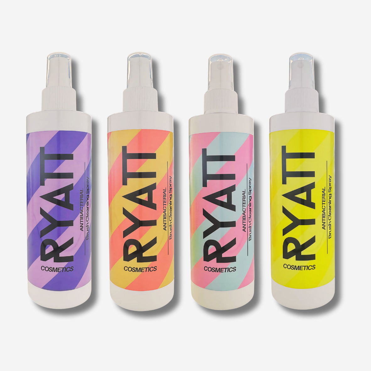 Ryatt Cosmetics Sweet Shop Scented Makeup Brush Cleaner Spray Bundle, 4x250ml